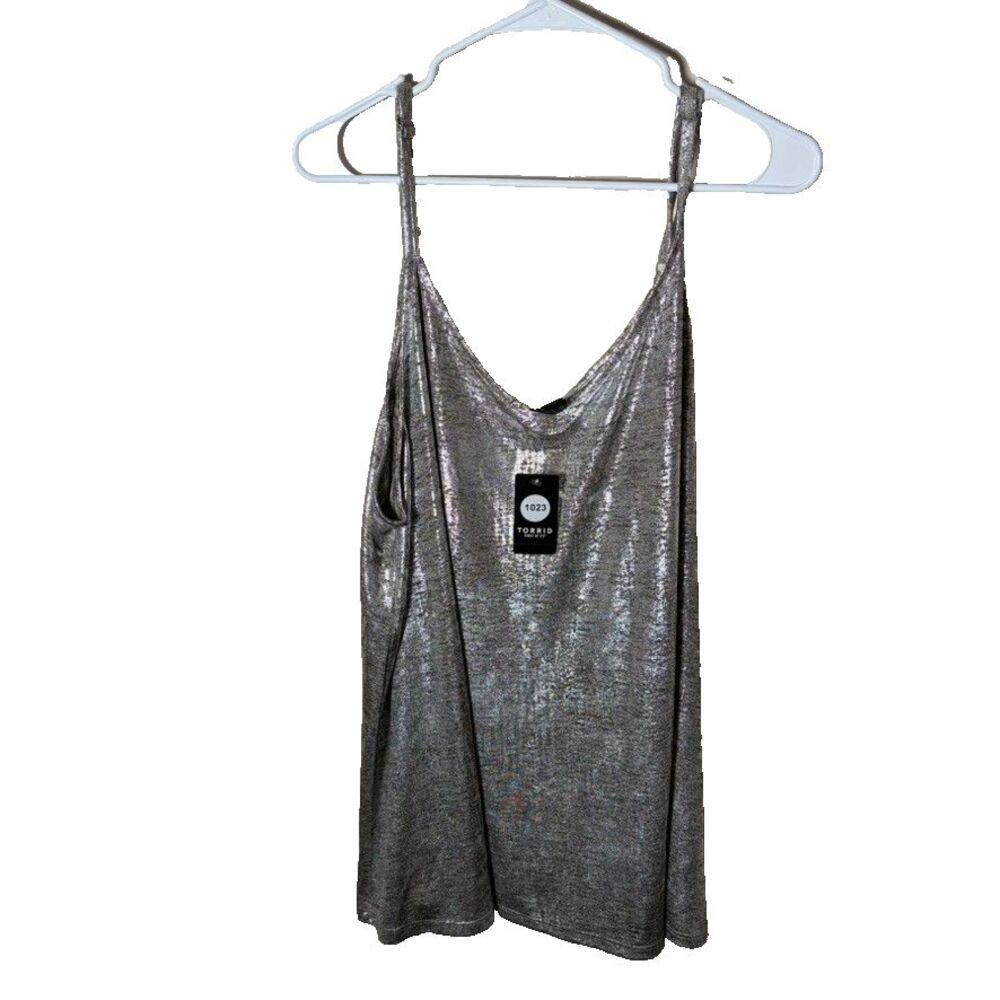 Torrid Tank Top Women's 4 Metallic V-Neck Sleeveless 4X Cami Shirt NWT